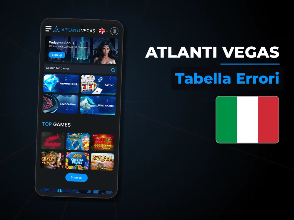 Atlanti Vegas - Tabella Errori